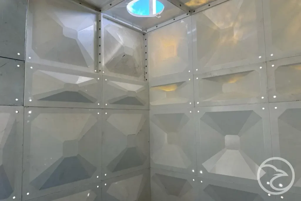 GRP sectional panel water tanks used in industrial water storage systems