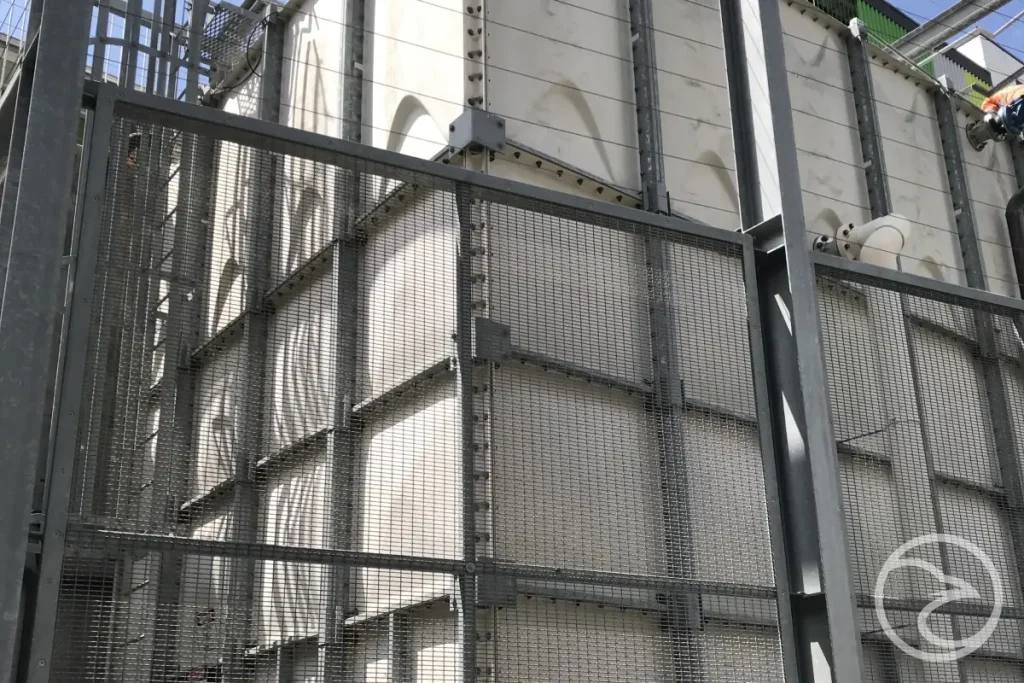 GRP tanks installed for fire water protection systems