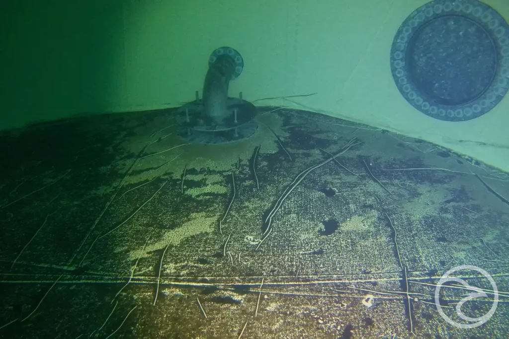 Real-time video feed from underwater inspection robot