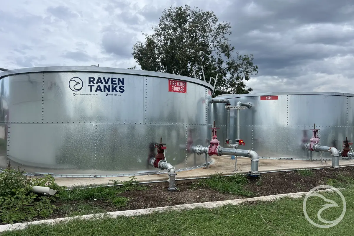 Fire water tank in good condition after maintenance