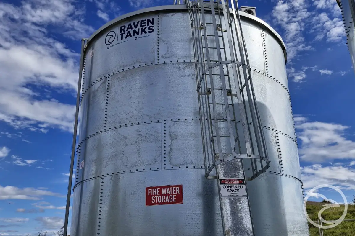 galvanized water tank used for long-term storage