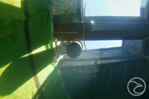 ROV performing underwater fire tank assessment